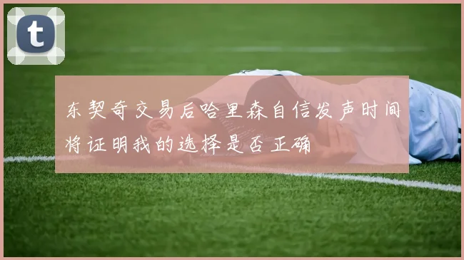 东契奇交易后哈里森自信发声时间将证明我的选择是否正确